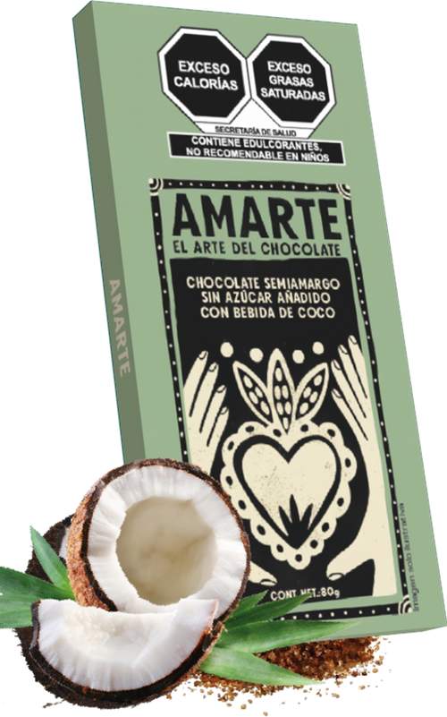 Chocolate Semiamargo Sin Azúcar Añadido Con Bebida De Coco