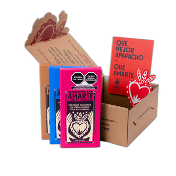 Pack Los Favoritos de AMARTE: caja de regalo con las barras de sal, frambuesa y café