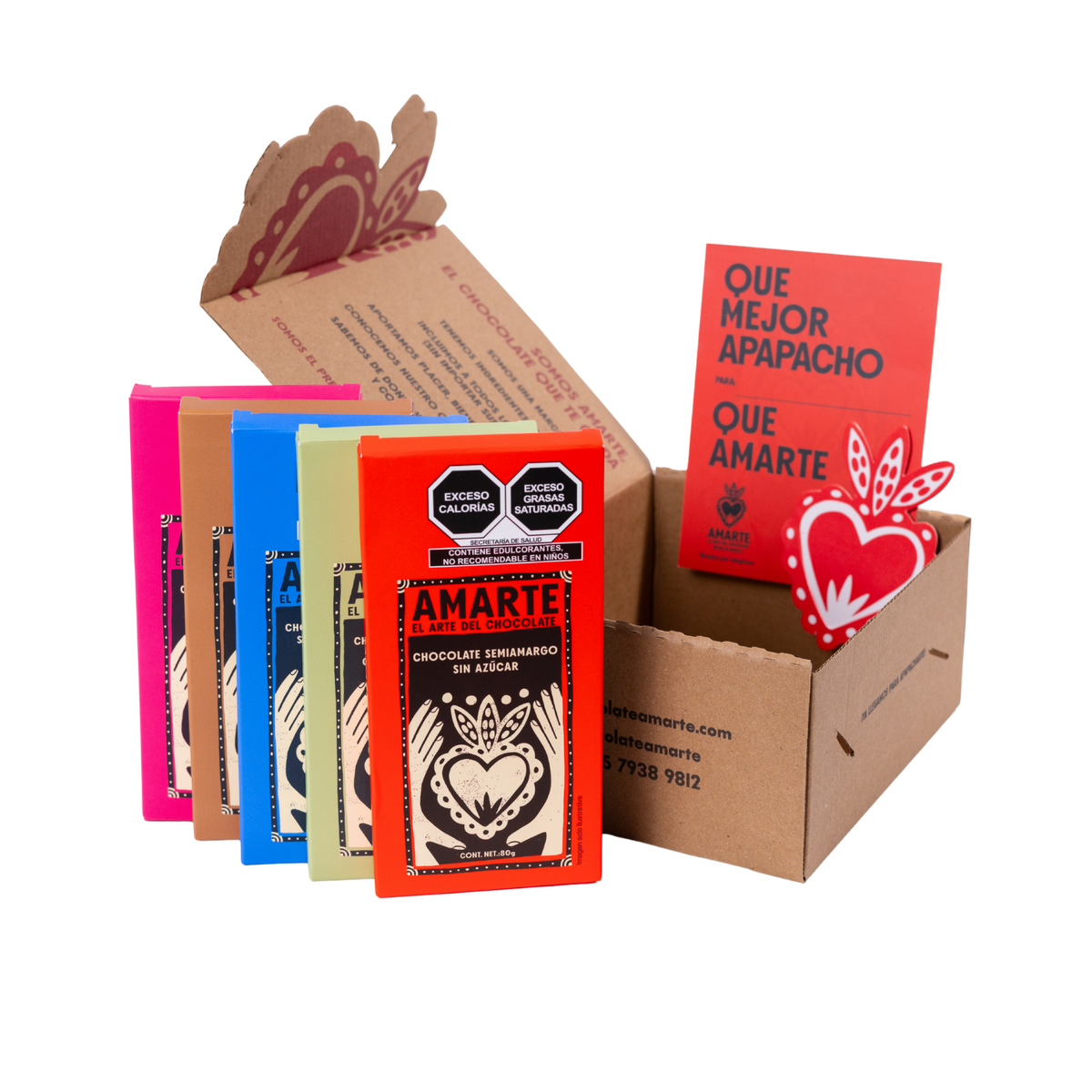 Colección Monkfruit de AMARTE: caja de regalo con las cinco barras