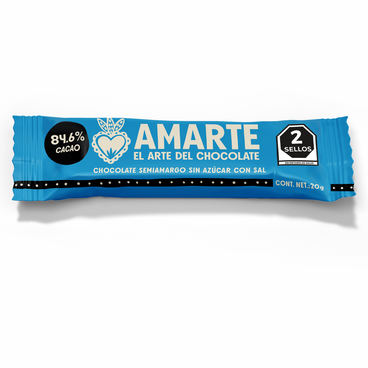 Barrita de 20 g AMARTE con sal en su envoltura