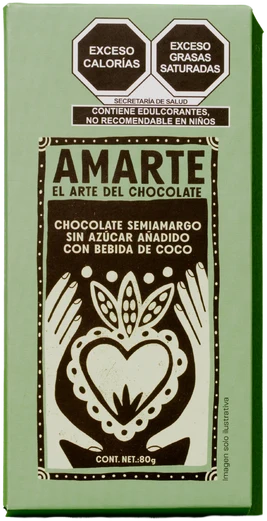 Chocolate Semiamargo Sin Azúcar Añadido Con Bebida De Coco