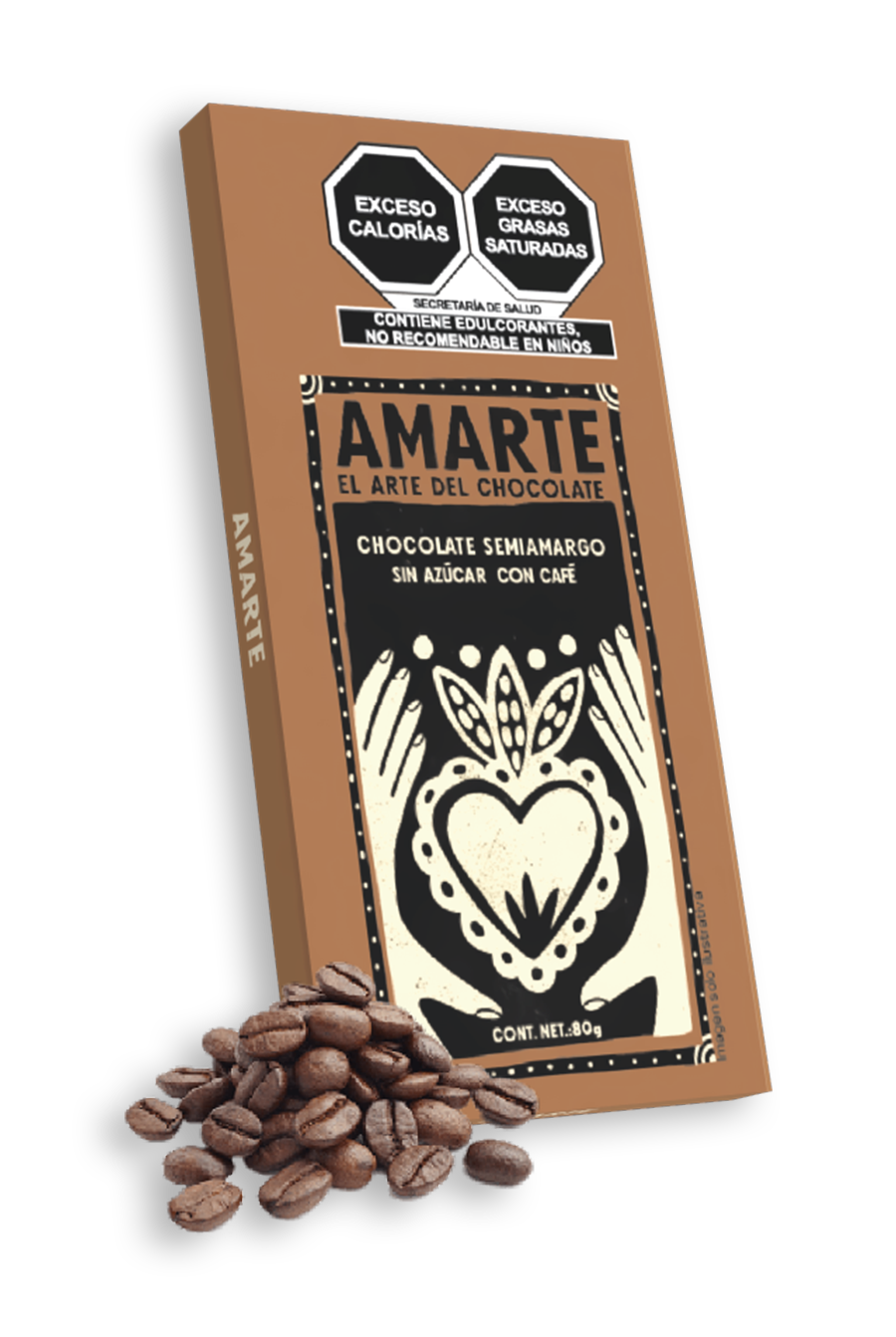 Chocolate Semiamargo Sin Azúcar Con Café