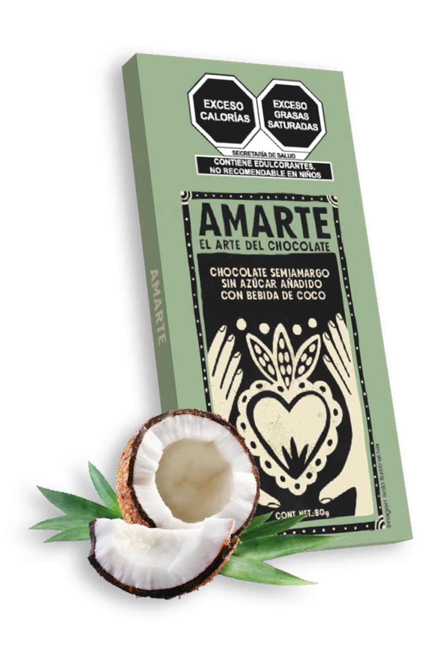 Chocolate Semiamargo Sin Azúcar Añadido Con Bebida De Coco