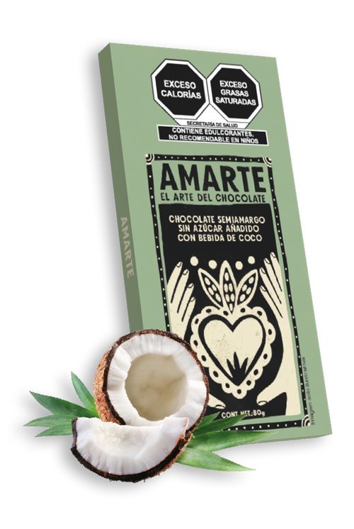 Chocolate Semiamargo Sin Azúcar Añadido Con Bebida De Coco