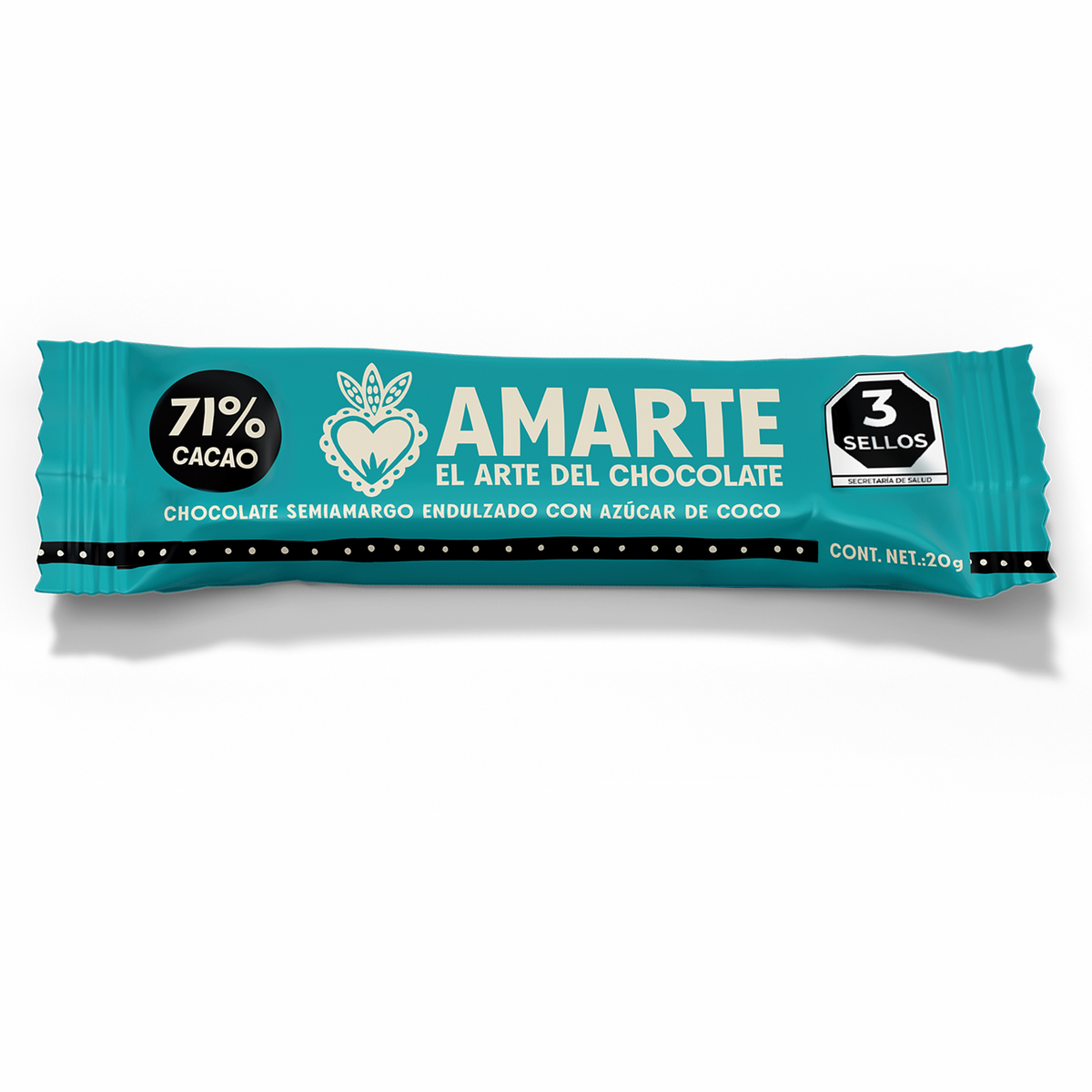Barrita de 20 g AMARTE con azúcar de coco en su envoltura