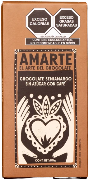 Chocolate Semiamargo Sin Azúcar Con Café