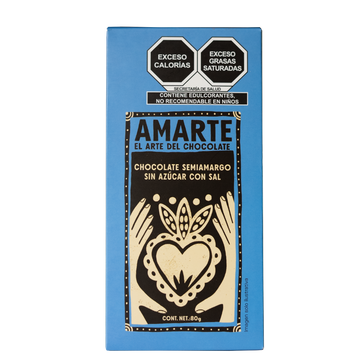 Barra de chocolate AMARTE semiamargo con sal, 80 g